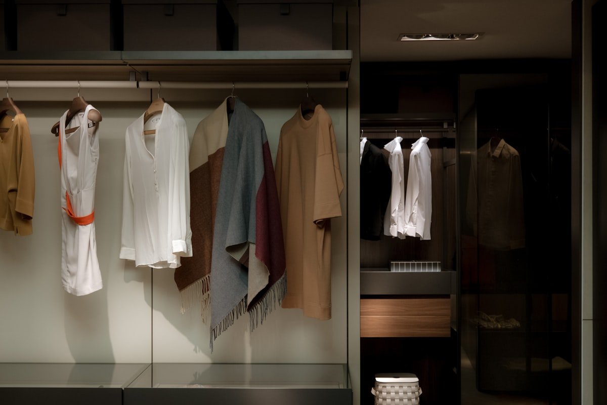 Closet interior lit up so every shelf is visible