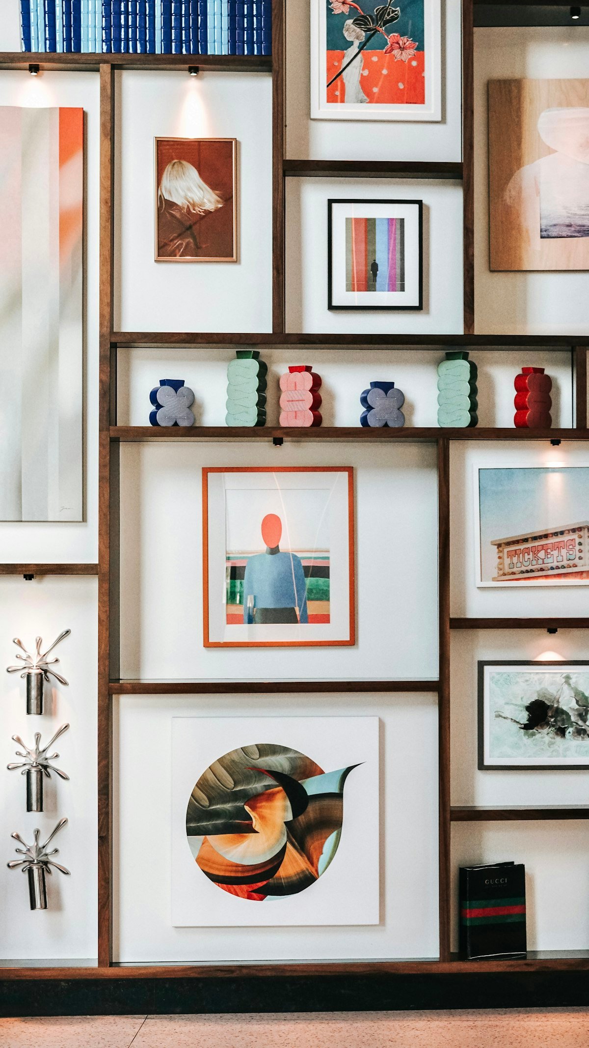Framed art prints styled on a gallery wall