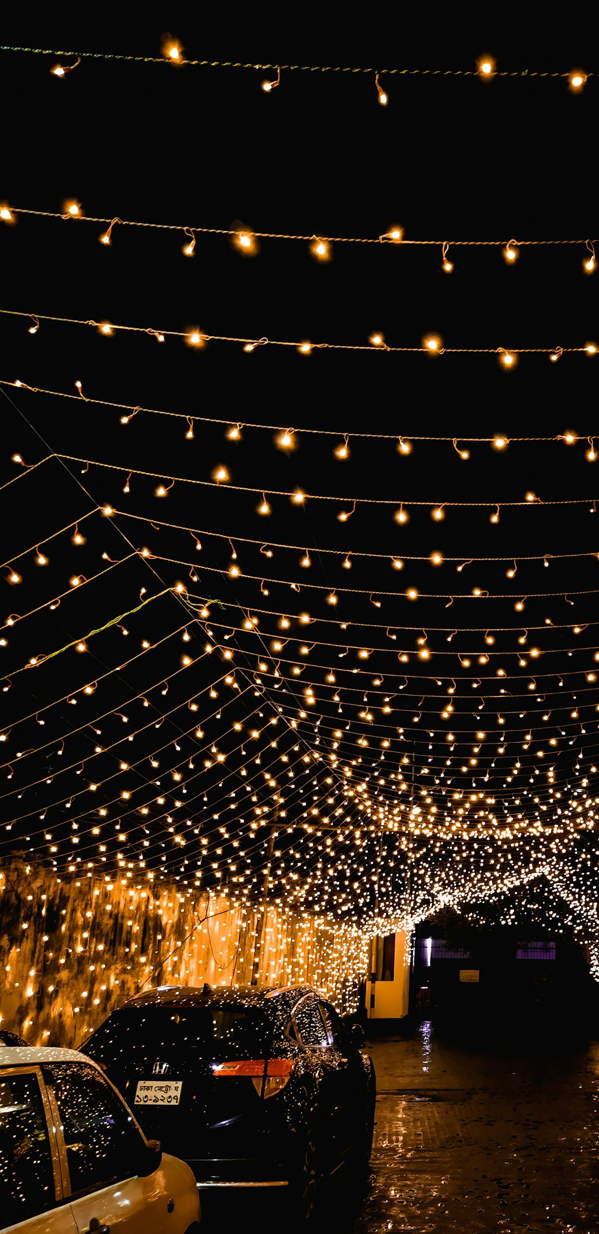Strings of warm fairy lights for a blanket fort movie night