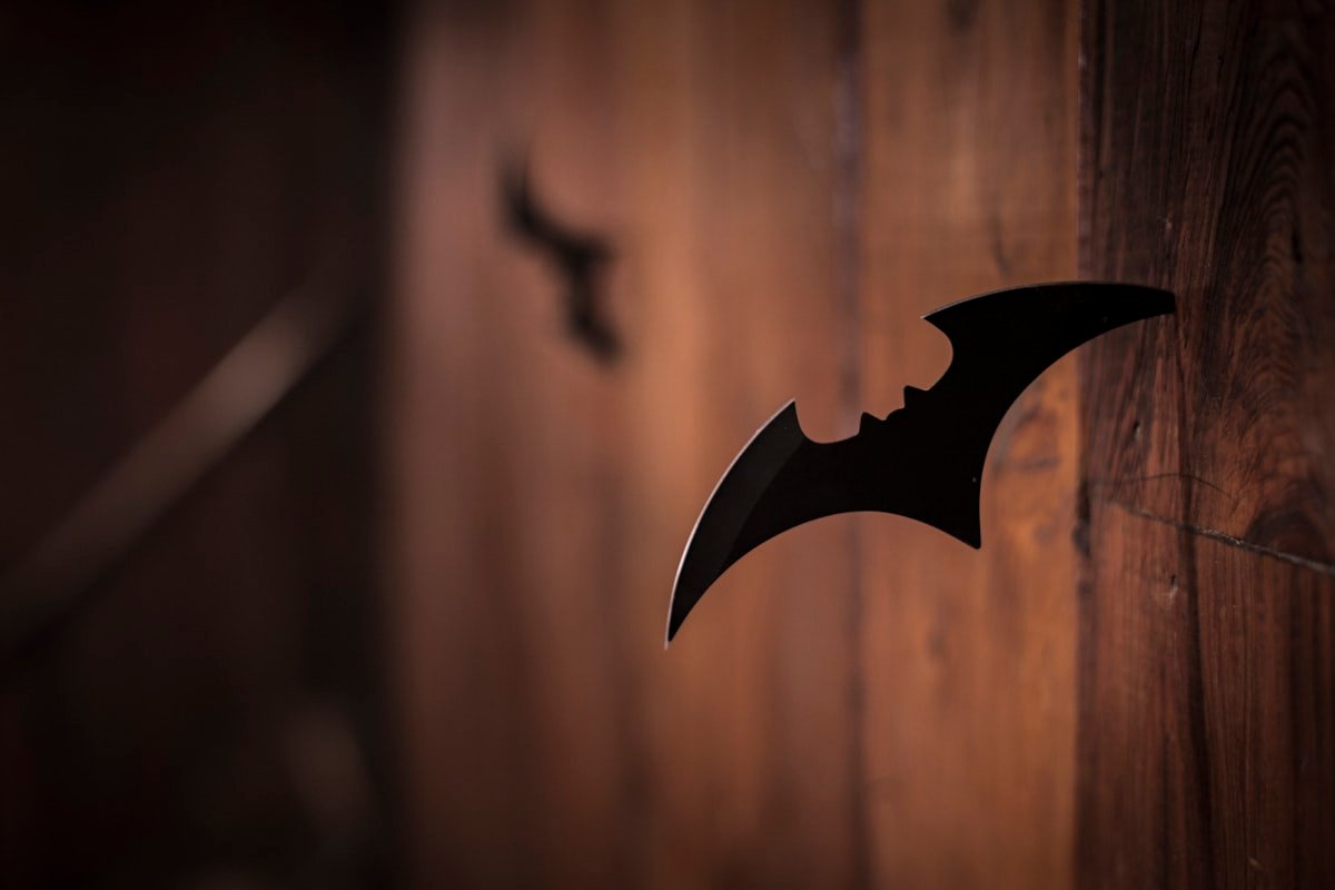 Black bat silhouette as Halloween wall decor